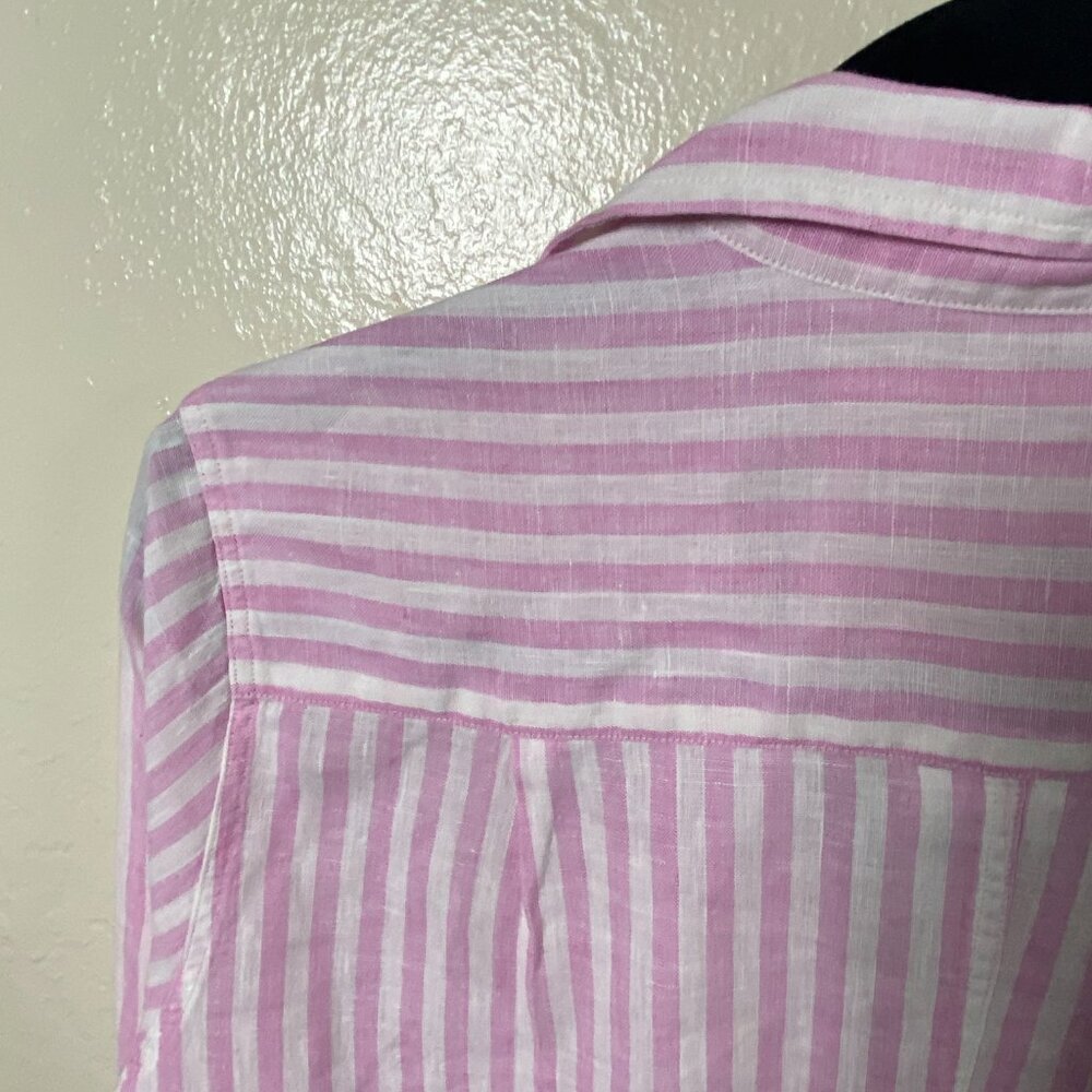 Frank & Eileen Barry Pink & White Striped Button-Down Shirt | Size Small - Picture 6 of 9
